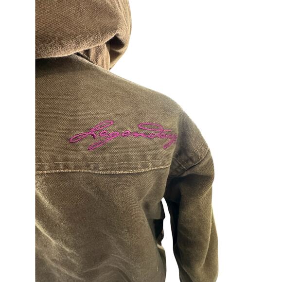 "Legendary" Womens Brown Zip CHore Coat Vintage Y2K SZ L Western Sherpa Lined - Picture 3 of 13